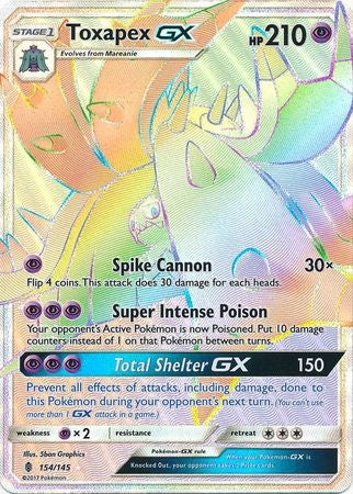 Toxapex GX 154/145 Hyper Rare - Pokemon Sun & Moon Guardians Rising Card