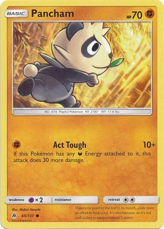 Pancham 65/131 Common - Pokemon Sun & Moon Forbidden Light Card