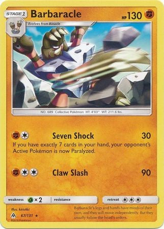 Barbaracle 67/131 Rare - Pokemon Sun & Moon Forbidden Light Card