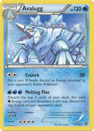 Avalugg 37/114 Rare - Pokemon XY Steam Siege Card