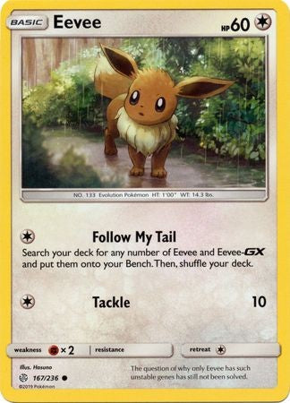 Eevee - 167/236 - Common Sun & Moon: Cosmic Eclipse Singles