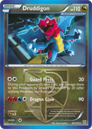 Druddigon 94/135 - Pokemon Plasma Storm Rare Card