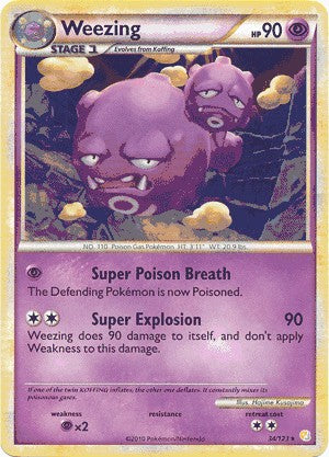 Pokemon HeartGold SoulSilver Single Card Rare Weezing 34/123