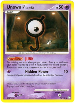 Pokemon Legends Awakened Uncommon Card - Unown J 76/146