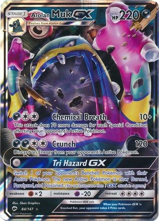Alolan Muk GX 84/147 Ultra Rare - Pokemon Sun & Moon Burning Shadows Card
