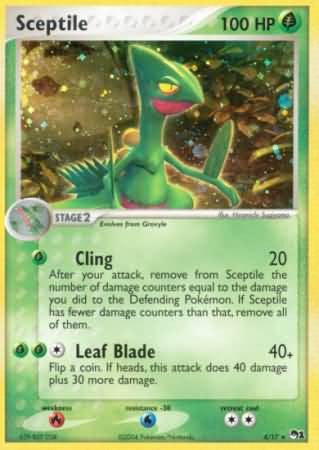 Pokemon POP Series 1 Promo Card Sceptile 4/17 Holo Rare