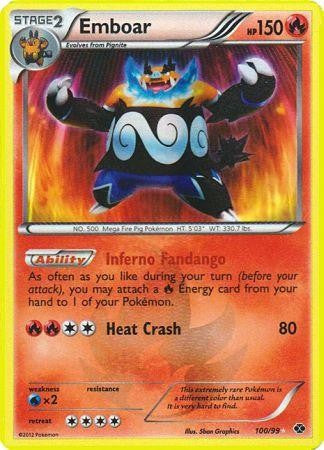 Pokemon Next Destinies Ultra Rare Card - Emboar 100/99