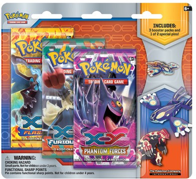 Pokemon Primal Reversion Collector's Pin 3-Pack - Primal Groudon or Primal Kyogre