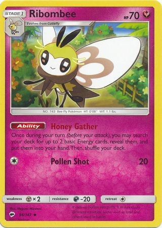 Ribombee 96/147 Uncommon - Pokemon Sun & Moon Burning Shadows Card