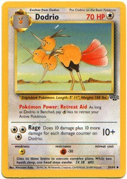 dodrio pokemon card value Pokemon Jungle Uncommon Dodrio #34