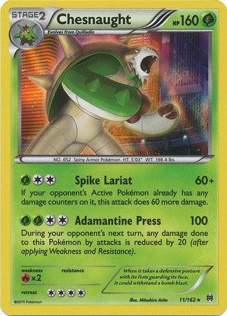Chesnaught 11/162 Holo Rare - Pokemon XY Break Through Card