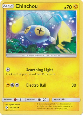 Chinchou 49/149 Common - Pokemon Sun & Moon Base Set Single Card