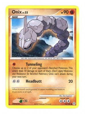 Pokemon Diamond & Pearl Common Card - Onix 92/130