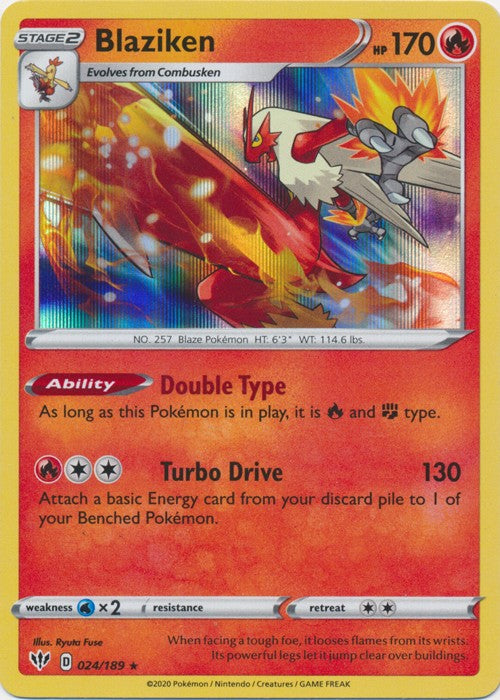 Blaziken - 024/189 Pokemon » SWSH Darkness Ablaze Holo Rare