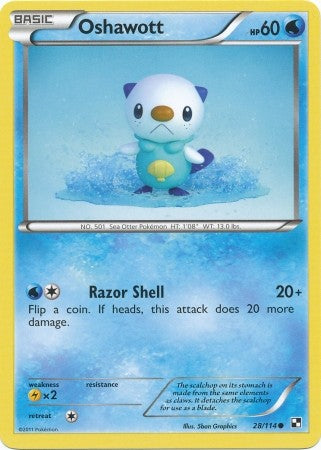 Pokemon Black & White Oshawott 28/114 Common Card