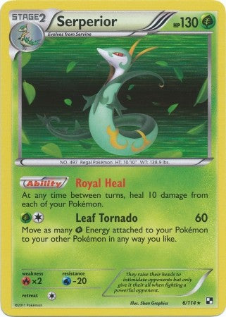 Pokemon Black & White Serperior 6/114 Holo Rare Single Card