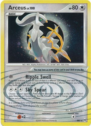 Pokemon Platinum Arceus Single Card Holofoil Rare Arceus AR5