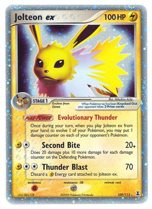 Pokemon EX Delta Species Ultra Rare Card - Jolteon ex 109/113