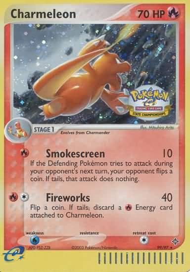 Pokemon Holo Rare Promo Card - Charmeleon 99/97 State Championships