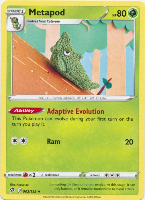Metapod - 002/192 Pokemon » SWSH Rebel Clash Uncommon