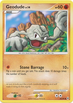 Pokemon Platinum Arceus Single Common Geodude 65/99 PokeOrder.com Pokemon Platinum Arceus Single Common Geodude 65/99 PokeOrder.com