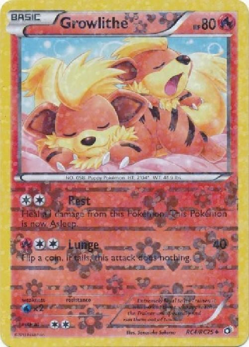 growlithe pokemon card holographic Growlithe RC4/RC25