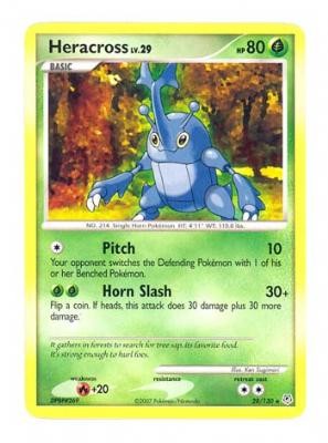 Pokemon Diamond & Pearl Rare Card - Heracross 28/130