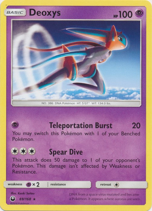 deoxys pokemon card 2015 Xy Roaring Skies 33 Deoxys-Holo Roaring Skies your opponent takes 2 Prize cards. Deoxys 69/168 Rare - Celestial