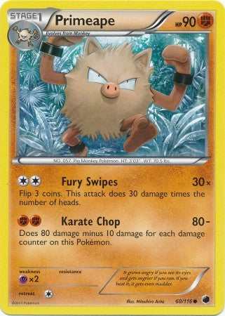 Primeape 60/116 - Pokemon Plasma Freeze Common Card