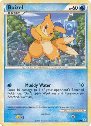 Pokemon Card HS Unleashed Single Card Common Buizel 45/95