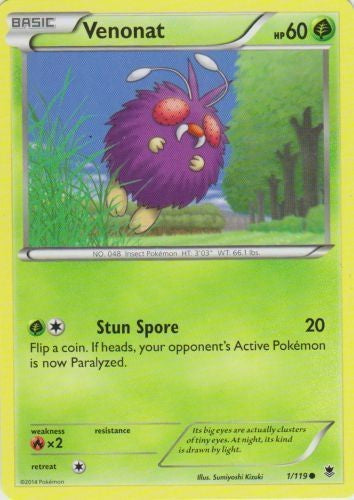 Venonat 1/119 - Common Pokemon XY Phantom Forces Card