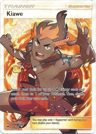 pokemon sword and shield full art cards Pokemon Sun & Moon Burning Shadows Ultra Rare Kiawe #144