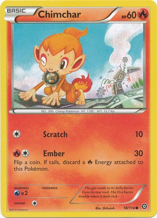 Chimchar 18/114 Common - Pokemon XY Steam Siege Card