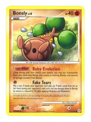 Pokemon Diamond & Pearl Common Card - Bonsly 71/130