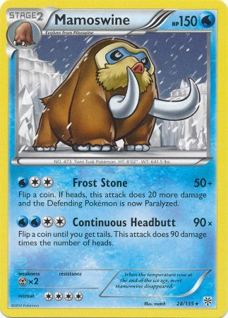 Mamoswine 28/135 - Pokemon Plasma Storm Rare Card
