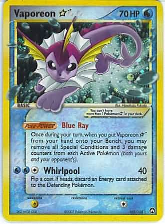 Pokemon EX Power Keepers Ultra Rare Card - Vaporeon * 102/108
