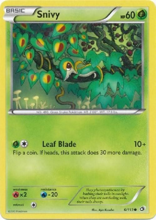 Snivy 6/113 - Pokemon Legendary Treasures Common Card
