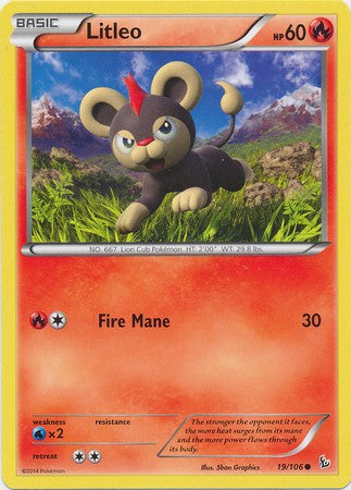 Litleo 19/106 - Pokemon XY Flashfire Common Card PokeOrder.com Litleo 19/106 - Pokemon XY Flashfire Common Card PokeOrder.com