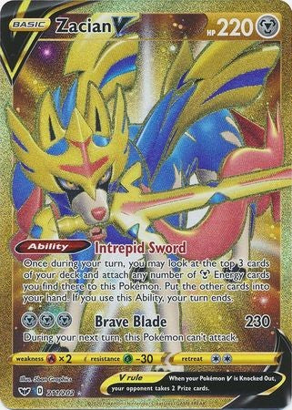 Zacian V - 211/202 - Gold Secret Sword & Shield (Base Set) Singles PokeOrder.com Zacian V - 211/202 - Gold Secret Sword & Shield (Base Set) Singles PokeOrder.com