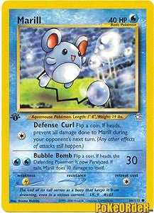 all neo genesis pokemon cards Pokemon Neo Genesis Marill #66