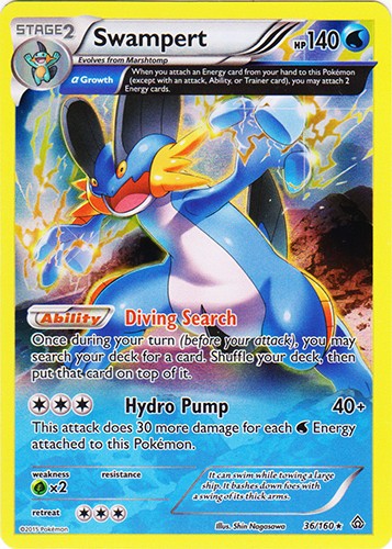Swampert 36/160 - Holo Rare Pokemon XY Primal Clash Card