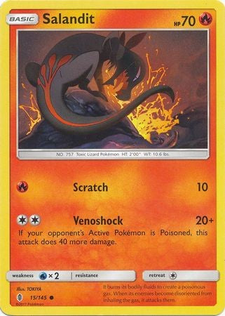 Salandit 15/145 Common - Pokemon Sun & Moon Guardians Rising Card
