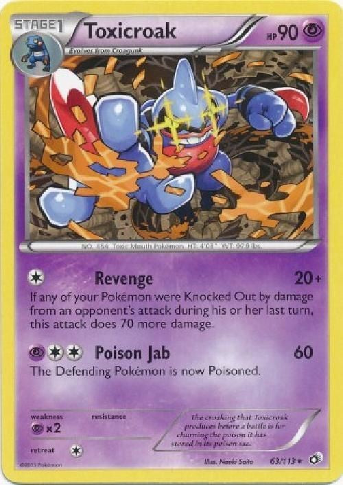 Toxicroak 63/113 - Pokemon Legendary Treasures Rare Card