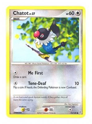 Pokemon Diamond & Pearl Common Card - Chatot 74/130