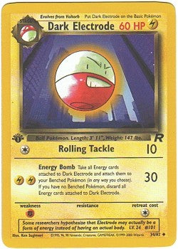Pokemon Team Rocket Uncommon Dark Electrode #34 Pokemon Team Rocket Uncommon Dark Electrode #34