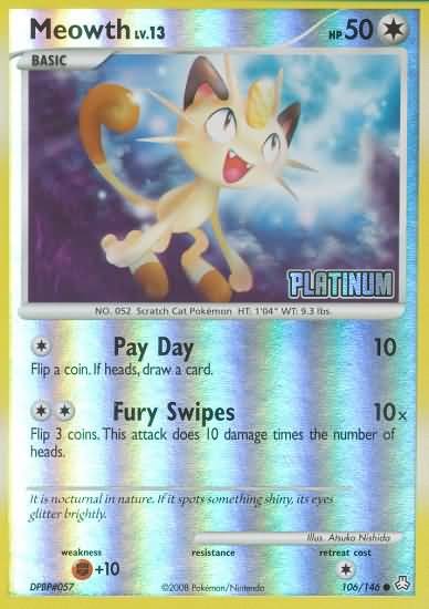 Pokemon Burger King Common Promo Single Card - Meowth 106/146
