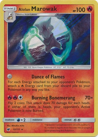 Alolan Marowak 12/111 Holo Rare- Pokemon Crimson Invasion Card