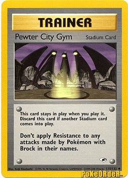 Pokemon Gym Heroes Uncommon Card - Pewter City Gym 115/132