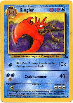 Kingler 038 - 1st Edition Fossil