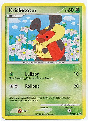 Pokemon Platinum Edition Common Card - Kricketot 78/127